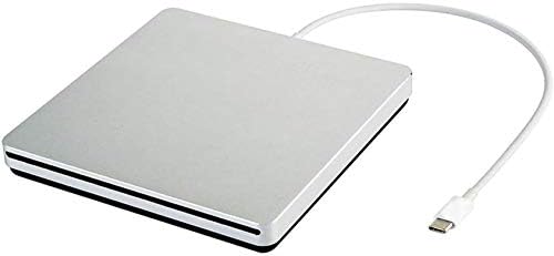 Oulin External CD DVD Drive USB C CD DVD Burner\/Writer Slim Portable Slot in CD DVD Reader for MacBook Pro\/Air\/Mac\/Laptop\/Windows10 (Sliver)