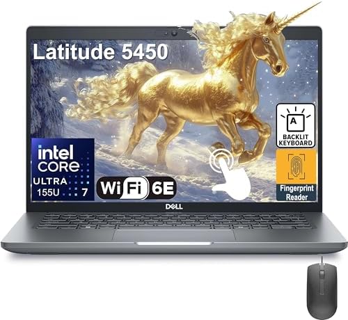Dell Latitude 14 5450 14&#34; Touchscreen FHD Business Laptop Computer, Intel Ultra 7 155U (Beat i7-1355U), 64GB DDR5 RAM, 2TB PCIe SSD, WiFi 6E, Backlit Keyboard, Fingerprint Reader, Windows 11 Pro