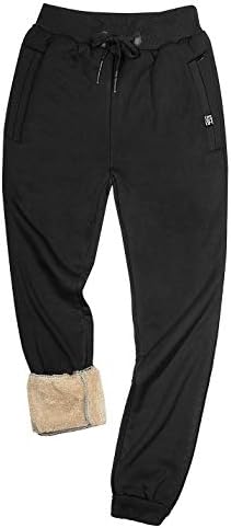 Gihuo Men&#39;s Sherpa Lined Athletic Sweatpants Winter Warm Track Pants
