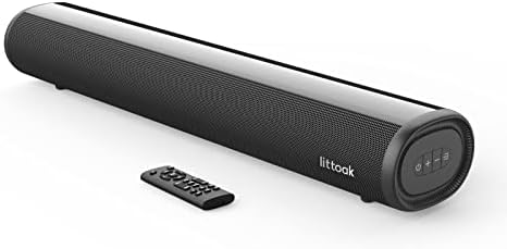 LITTOAK Sound Bar for TV, Bluetooth 5.0 Soundbar, 50 Watt 16 Inch Soundbars for Home Audio, Gaming, Projectors, TV Speakers Supports HDMI ARC\/Optical\/RCA\/USB\/AUX\/Coax in Connection, Wall Mountabl