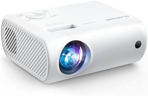 Mini Projector, CLOKOWE 2024 Upgraded Portable Projector with 9000 Lux and Full HD 1080P, Movie Projector Compatible with iOS\/Android Phone\/Tablet\/Laptop\/PC\/TV Stick\/Box\/USB Drive\/Game Console