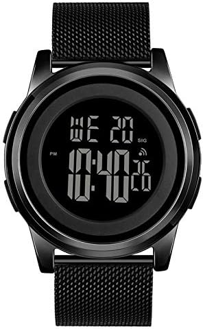 YUINK Mens Watch Ultra-Thin Digital Sports Watch Waterproof Stainless Steel Fashion Wrist Watch for Men Women