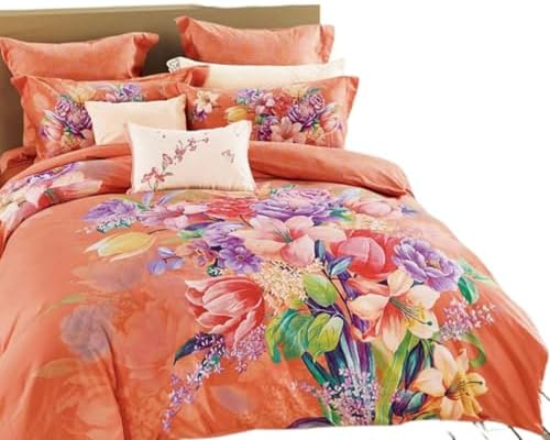 JUxiangW1403 New Chinese Ethnic Style Cotton Thickened Woolen 4Piece Quilt Cover Set Four Piece Set 1.8m Bed Double Cotton Comfort Cover Set, Bedding Set 2.0