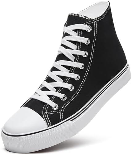 ZGR Men&#39;s High Top Canvas Sneakers Lace Up Classic Casual Walking Shoes