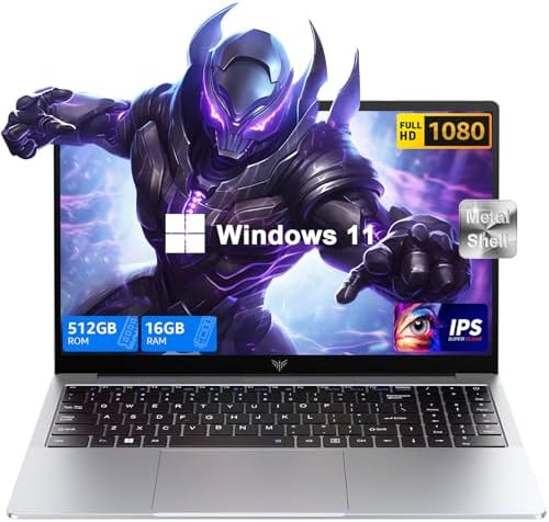 KAIGERR 2025 Laptop, Laptop Computer with Intel Twin Lake N150 Processor(Up to 3.6GHz), 16GB DDR4 512GB SSD Windows 11 Laptop, 15.6&#34; IPS 1080P, USB3.2, Long Battery Life