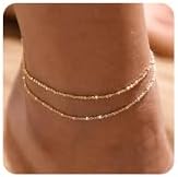 MIDEEO Gold\/Silver Ankle Bracelets for Women,14K Gold Anklets for Women Waterproof Cuban Link Heart Beads Herringbone Rhinestone Anklets Set Layered Anklet Bracelets for Women Gold Jewelry Gift