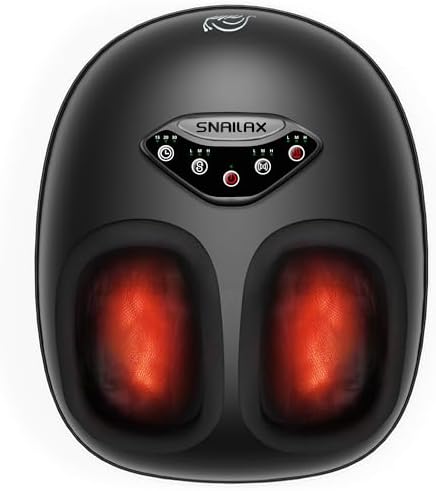 Snailax Foot Massager with Heat, Shiatsu Feet Massager Machine for Plantar Fasciitis Neuropathy, Rolling Compression Foot Massage, Fits Size up to 14\u201C Multiple Modes, Gifts for Parents