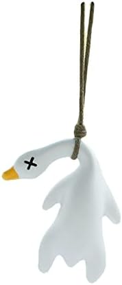 Uewidiod Car Swing Duck Creative Cute Rearview Mirror Pendant - Interior Decoration Small Roast Duck (25cm\/9.8inch, White)