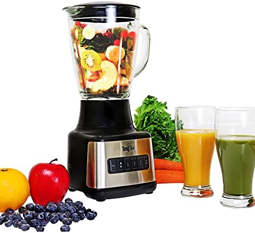 Total Chef Countertop Blender - Electric Mixer, Frozen Smoothie, Shakes, Milkshake, Puree Maker, Licuadora Grinder Kitchen Appliance With 6 Speed &amp; Pulse Function, Dishwasher Safe Glass Pitcher, B
