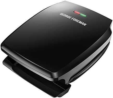 George Foreman GR340FB 4-Serving Classic Plate Electric Indoor Grill and Panini Press, Black