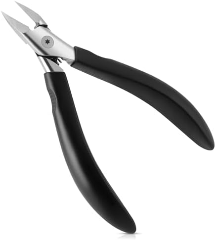 Tisojpod Nail Clippers,Toenail Clipper for Ingrown or Thick Toe Nails,Fingernail Clipper for Men Women Seniors with Stainless Steel Straight Blade Soft Handle Nail Cutter Black