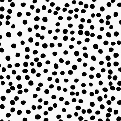 Jeweluck Peel and Stick Wallpaper Polka Dot Wallpaper 7.7 x. 8 inches (approximately 45.0 x 00.0 cm) Black Spot Contact Paper Decorative Black and White Wallpaper Removable Self Adhesive Vinyl Wall Su