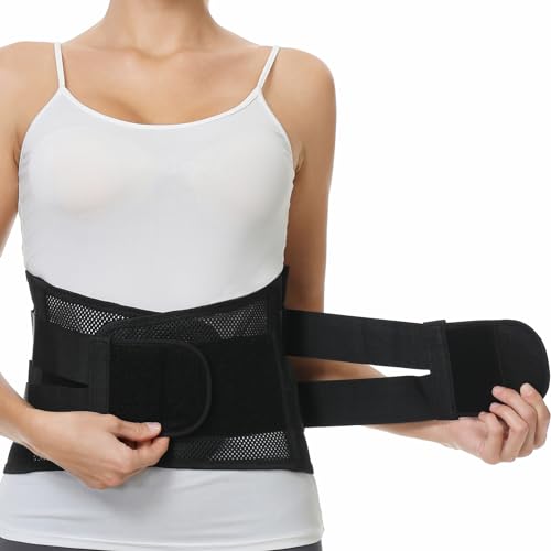 NeoTech Care Adjustable Double Pull Lumbar Brace\/Lower Back Belt (Black, Size M)