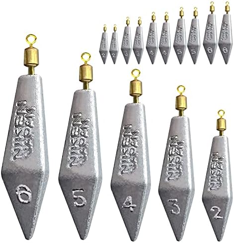 Fishing Weight Sinkers Kit, Triangle Bullet Lead Sinkers for Bass Catfish, Assorted Sizes 0.3oz-3oz, Lead Fishing Weights for Outdoor Fishing