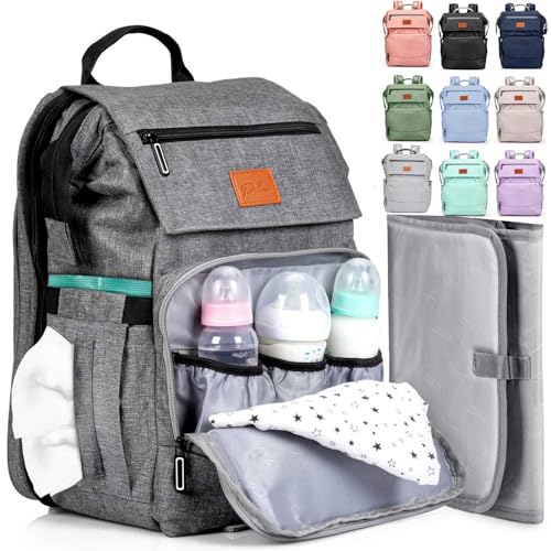 PILLANI Baby Diaper Bag Backpack - Large Bag for Boys &amp; Girls - Diaper Backpack - Travel Diaper Bags w\/Changing Pad, Baby Registry Search &amp; Shower Gifts - Essentials Must Haves Newborn Stuff 