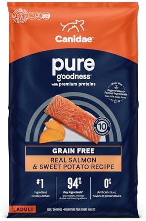 Canidae Pure Limited Ingredient Premium Adult Dry Dog Food, Real Salmon &amp; Sweet Potato Recipe, 22 lbs, Grain Free