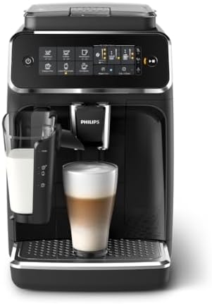 Philips 3200 Series Fully Automatic Espresso Machine, LatteGo Milk Frother, 5 Coffee Varieties, Intuitive Touch Display, 100% Ceramic Grinder, AquaClean Filter, My Coffee Choice, Black (EP3241\/54)
