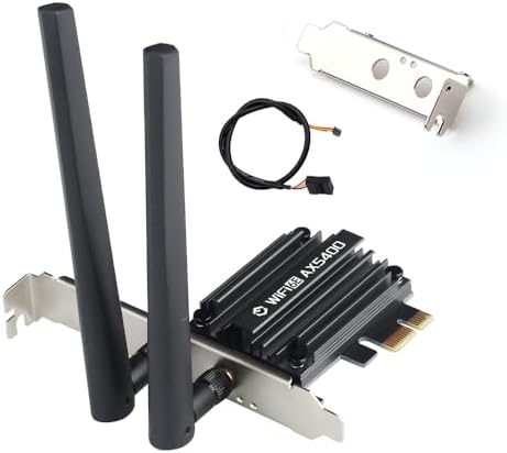 WiFi 6E PCIe Card AX5400Mbps Tri-Band Wireless Adapter (2.4G\/5G\/6GHz) BT 5.3 WPA3 802.11AX WiFi Adapter with MU-MIMO for Desktop PC - Windows 10\/11 Compatible