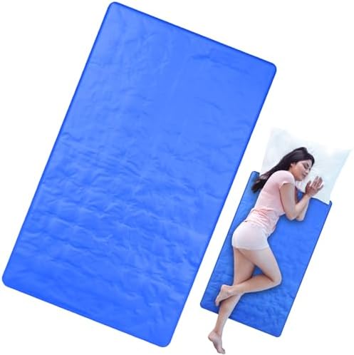 Drydiet Cooling Pad Mat for Sleep Cooling Mattress Pad Gel for Bed, Relieve Pain, Summer Hot Flashes, Adult, Pets, No Water or Electricity Required(Blue,48 x 28 Inch)
