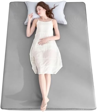 Ailemei Direct Cooling Thin Mattress Pad, Queen Size Mattress Topper for Hot Sleepers, with a Deep Pocket Fits 16&#34; Mattresses, Cool Fitted Sheets for Bed, Summer Cooling System, Gray, 60&#34;x80&#