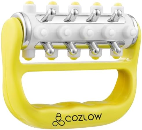 COZLOW MyoRelease Lymphatic Drainage Massager (Yellow), Ultimate Fascia Release &amp; Scar Tissue Massage Tool, Personal Handheld Massage Roller for Shoulder, Neck, Thigh, Leg &amp; Back