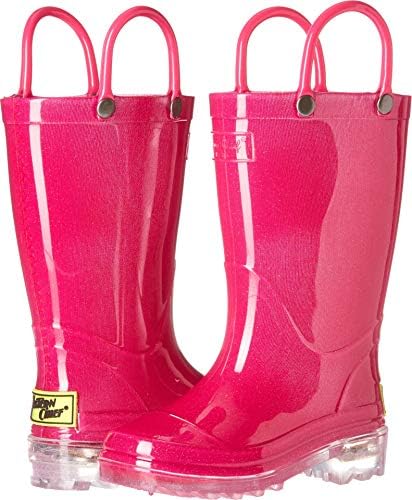 Western Chief Kids Waterproof Light Up Rain Boots With Handles for Easy On and Off for Boys and Girls