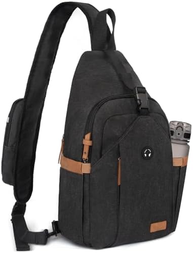 OSOCE Sling Bag for Men, Crossbody Bag Men Anti Theft Crossbody Bag with Tunnel Lock Zipper Canvas Sling Backpack Travel