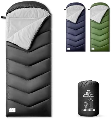 Sleeping Bags for Adults Warm Weather, Waterproof, Lightweight Backpacking Camping 3 Seasons 3lb Sleeping Bag with Compression Sack Camping Essentials Gear