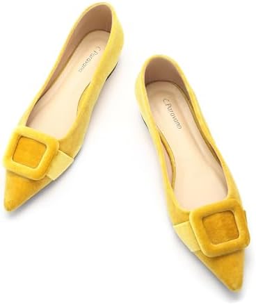 C.Paravano Women&#39;s Flats Velvet Pointed Toe Flats Slip-On Casual Work Shoes for Daily Wear Comfortable Stylish Ballet Flats