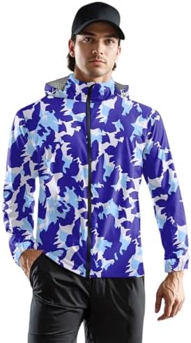 Rain Coats for Men 2025 Lightweight Waterproof Hooded Rain Jacket Outdoor Zip Raincoat Shell Jacket for Hiking Travel Hoodies