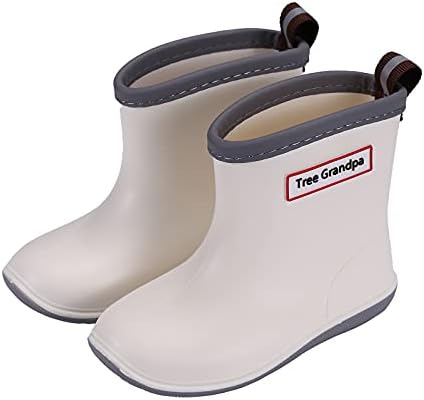 Tree Grandpa Toddler Rain Boots Baby Kids Easy-on Rain shoes Children Waterproof Shoes for Boys Girls(1-6 Years)