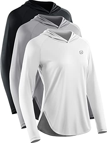 NELEUS Women&#39;s Sun Protection Running Shirts Workout Athletic Shirts with Hoods