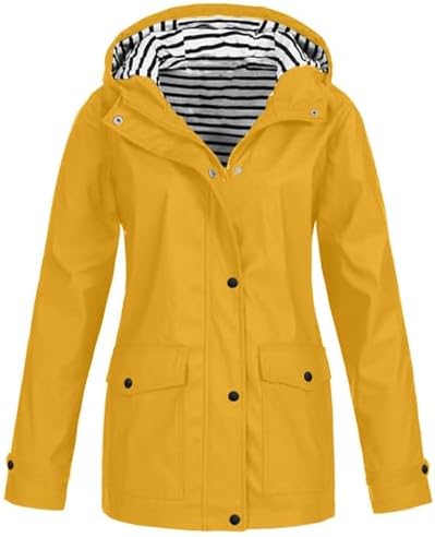 Women Windproof Waterproof Jackets Lightweight Raincoat Hiking Cycling Windbreaker Rain Coats with Pockets