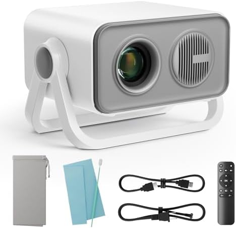 BKZ 2025 upgraded 360°Adjustable Dual Stand AI Auto Keystone Electric Focus Mini Portable Projector with Bluetooth 5.4, 1080P support Outdoor movie Projector compatible with HDMI\/USB\/Phone (Gray)