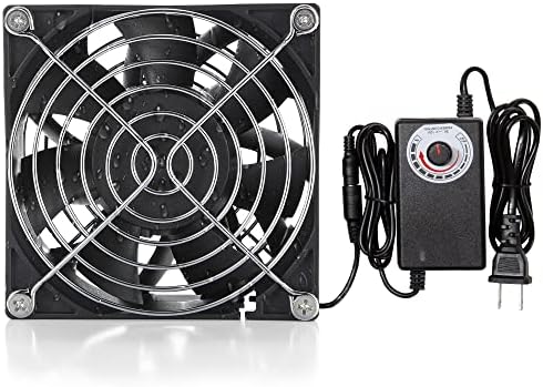 12V 92mmx38mm 90mm Moisture-Proof Small Computer Muffin Exhaust Vent Fan with 110V 120V 220V AC Powered Speed Controller 3.3V-12V 1500-4500RPM Variable Speed