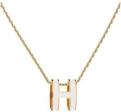 Yuangu Classic Letter Design 18K Gold Plated Womens Necklace Colorful Color Optional Women&#39;s Pendant