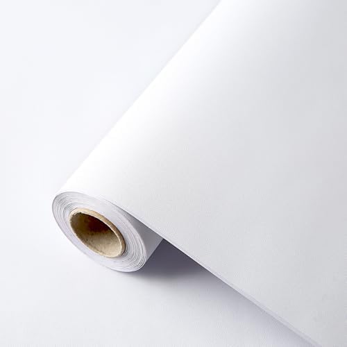 Dimcol white contact paper 9.9 cm x 99.7 cm peel and paste wallpaper, matte white wallpaper self-adhesive and detachable decorative contact paper suitable for cabinet, countertop, shelf wallpaper