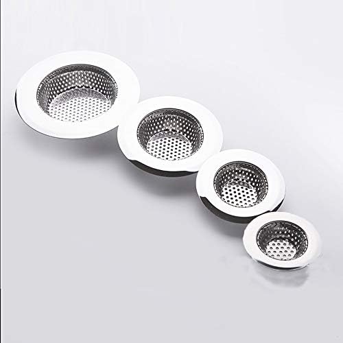 Shower Drain(4 Pack), Bathtub Drain Cover, Sink Tub Drain Stopper, Sink Strainer for Kitchen and Bathroom, Hair Stopper for Bathtub Drain Cover Size from 1.5&#39;&#39; to 4.45&#39;&#39;. (Silver-Round