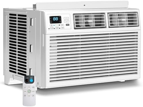 Electactic Window Air Conditioner, 8000 BTU Window AC Unit, Cool Rooms up to 350 Sq.Ft., 6-in-1 Modes,24H Timer, Energy Saving, Remote Control, Perfect for Bedroom, Apartment, Living Room, Office