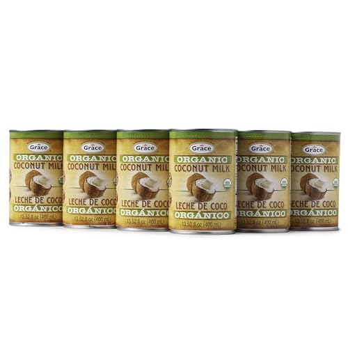 Grace Organic Coconut Milk Can 13.5oz - Organic Coconut Milk Unsweetened- Leche de Coco Organica