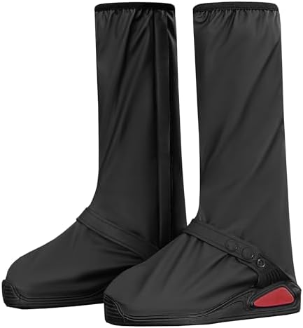 iCreek Waterproof Shoe Covers Reflective Rain Boot Foldable Non-Slip Protective Overshoes for Rainy Day, Hiking, Outdoor