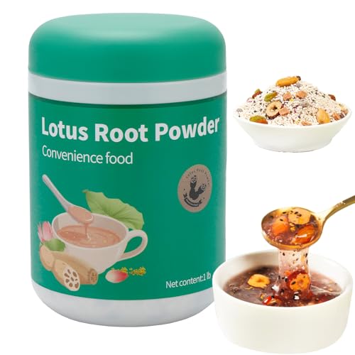 Lotus Root Powder，Low-Calorie Instant Breakfast Powder，Includes：Lotus Root Starch, Chia Seeds, Red Dates, Raisins, Dried Hawthorn, Purple Sweet Potato, Osmanthus, Black Sesame  Lotus Root Powder Soup 