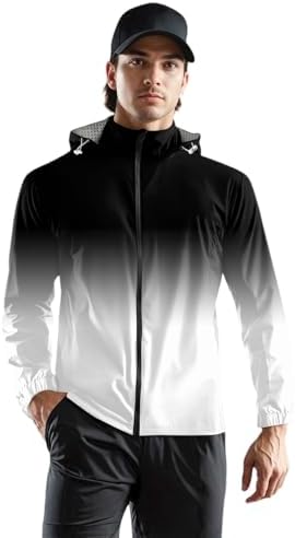 Rain Jacket Men 2025 Lightweight Waterproof Hooded Rain Jacket Outdoor Zip Up Raincoat Shell Jacket for Hiking Travel Hoodies