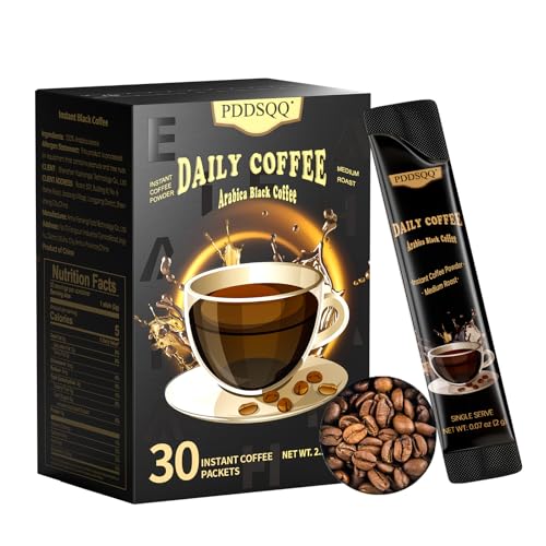 Instant Coffee Packets, House Blend Light Medium Roast Instant Coffee, Arabica Black Coffee Individual Packs Sugar Free Instant Hot\/Iced Coffee Packs, Bulk Coffee Singles 30 Count for Camping Travel