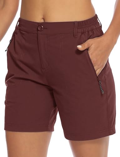 TBMPOY Women&#39;s 6&#34; Hiking Cargo Shorts Quick Dry with Pockets Work Golf Short Lightweight Outdoor Active Summer for Women