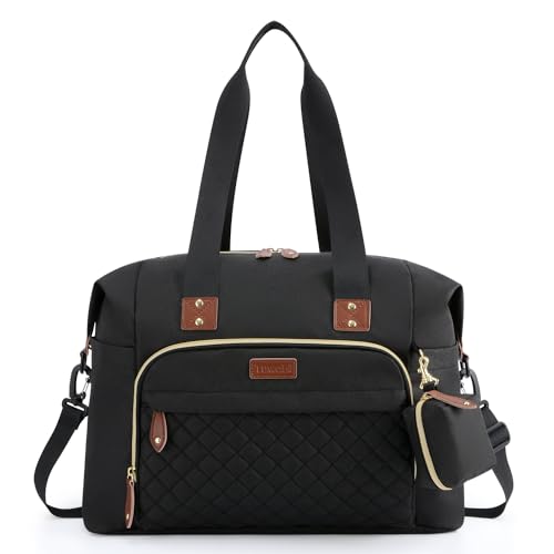 Tuwubi Diaper Bag Tote,Baby Diaper Bag with Pacifier Case Large Travel Diaper Tote Caddy for Mom and Dad Multifunction Large Baby Bag - Black