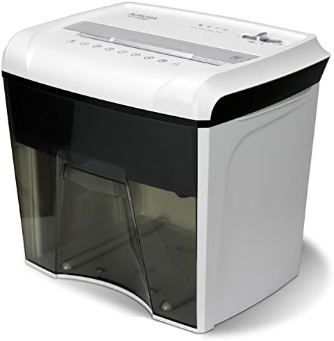 Aurora AU1285MD Compact Desktop-Style High Security 12-Sheet Micro-Cut Paper and CD\/Credit Card\/Junk Mail Pullout Basket Shredder, White\/Black
