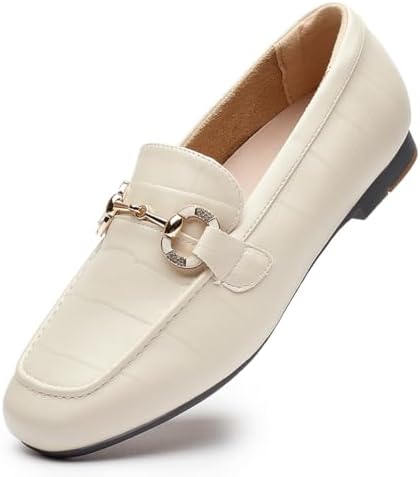 DeYashopin Womens Loafers Shoes Fashion Low Heel Slip on Shoes Comfortable Driving Flats