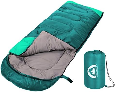 SWTMERRY Sleeping Bag 3 Seasons (Summer, Spring, Fall) Warm &amp; Cool Weather - Lightweight,Waterproof Indoor &amp; Outdoor Use for Kids, Teens &amp; Adults for Hiking and Camping