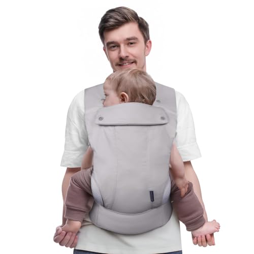 mommore Baby Carrier Newborn to Toddler, Ergonomic Baby Infant Carrier with Lumbar Support, Comfort with Adjustable Head Support, Easy to Put On, with Storage Bag